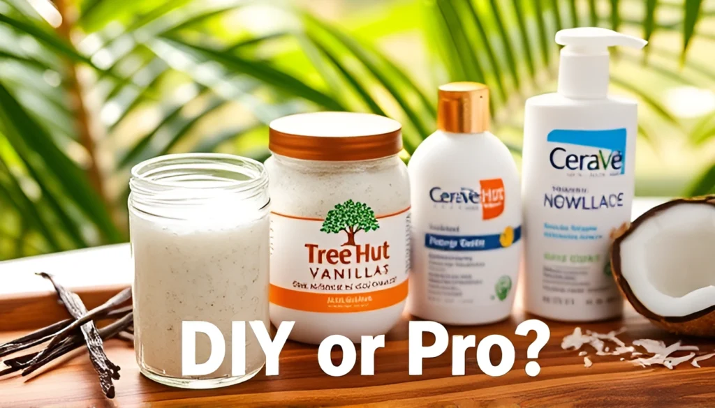 Vanilla body scrub DIY with Tree Hut and CeraVe lotion