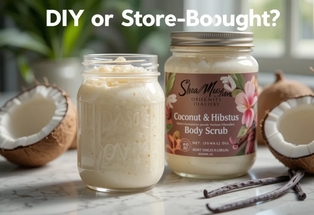 Vanilla body scrub DIY and SheaMoisture for glowing skin