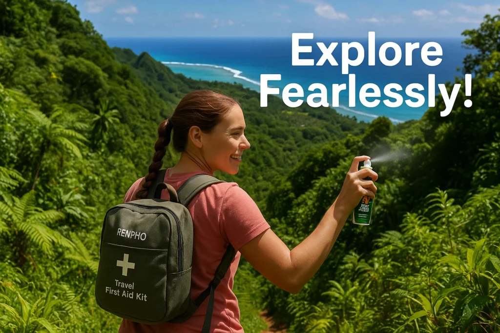 Cook Islands resorts hiker with OFF! for dengue protection