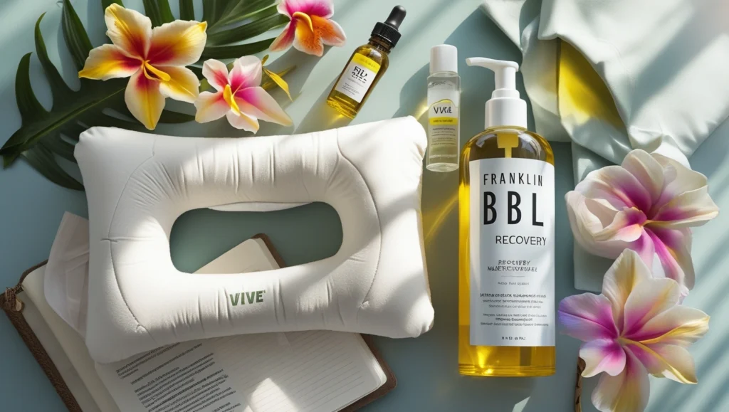 Brazilian Butt Lift cost essentials with pillow and Bio-Oil